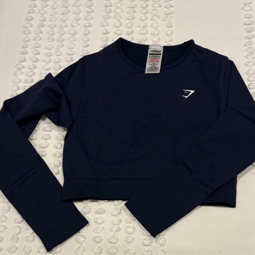Gymshark Dark Blue Long Sleeve Crop Top